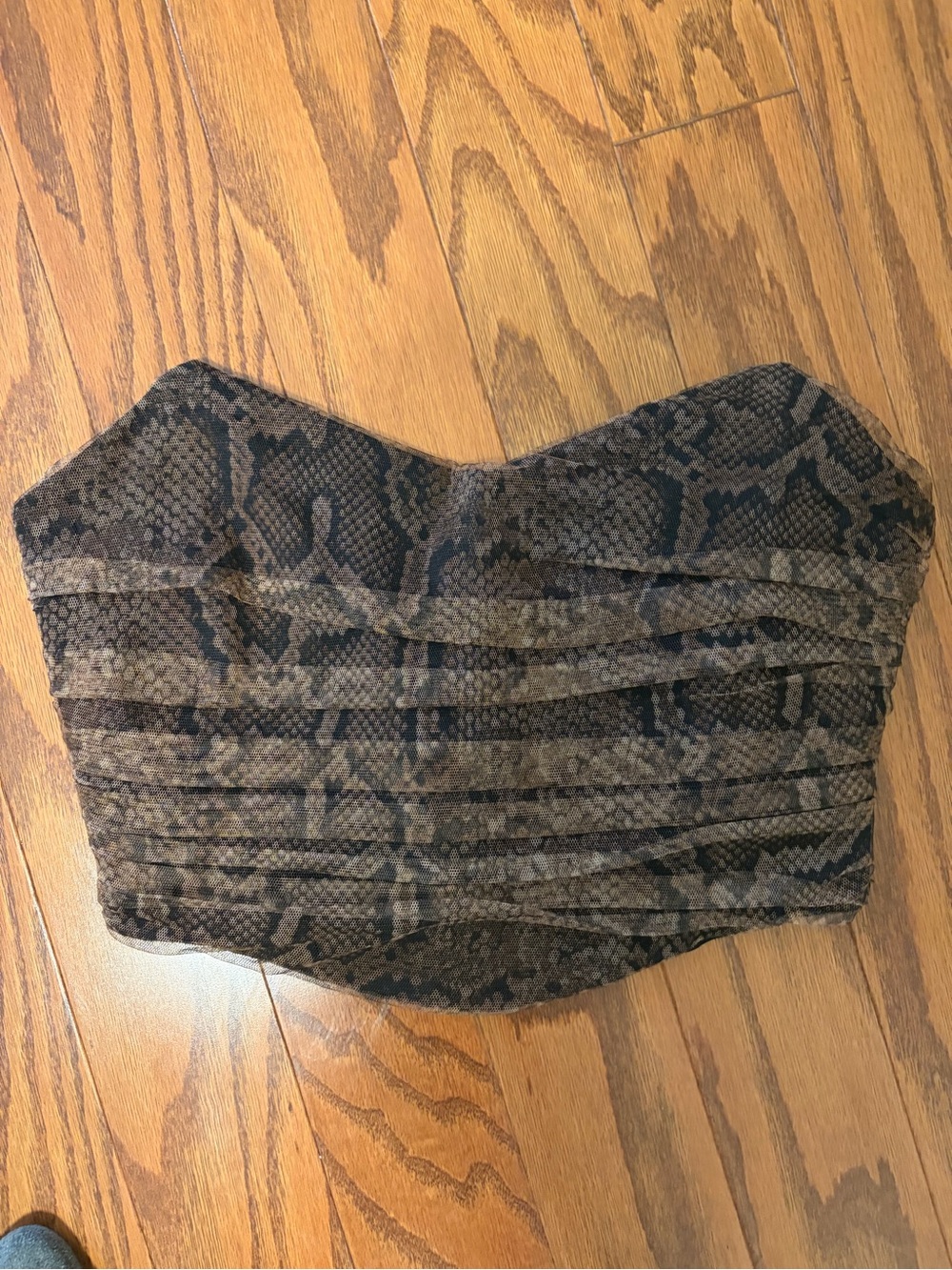 Zara Brown and Black Snake-Print Top